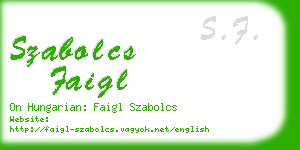 szabolcs faigl business card